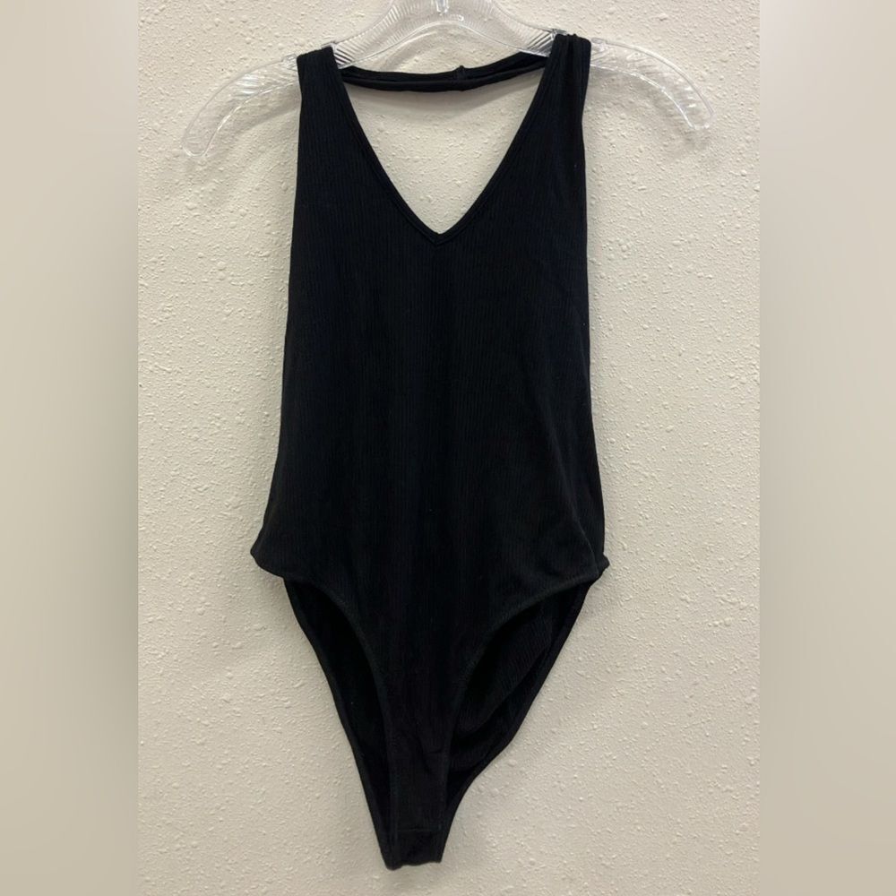 ELOQUII black v-neck pull on bodysuit size 14/16 goth whimsigoth grunge #734